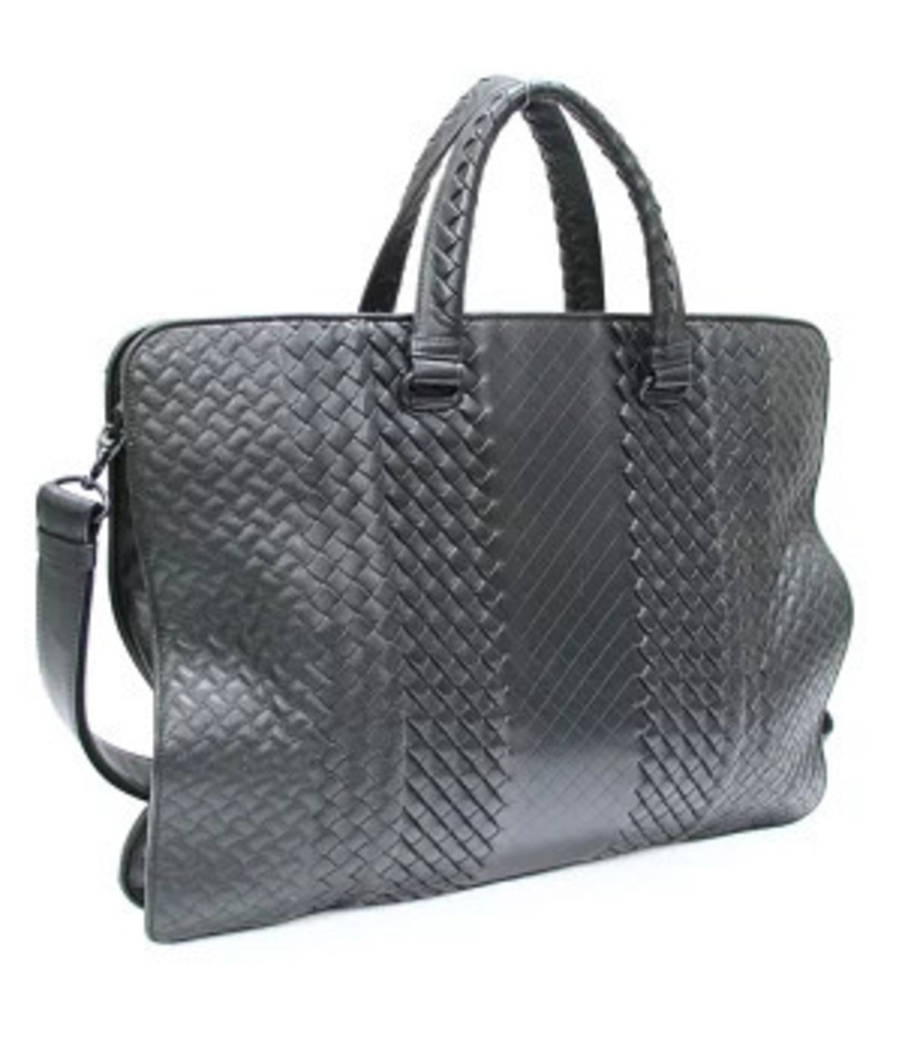 Bottega Veneta Black Bag Intrecciato Leather Business Black